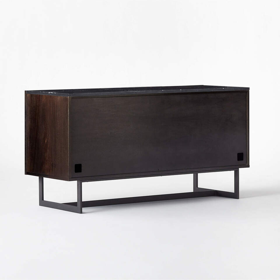 CB2 Channel Media Console, 60 Inch, Matte Black, Engineered wood detail