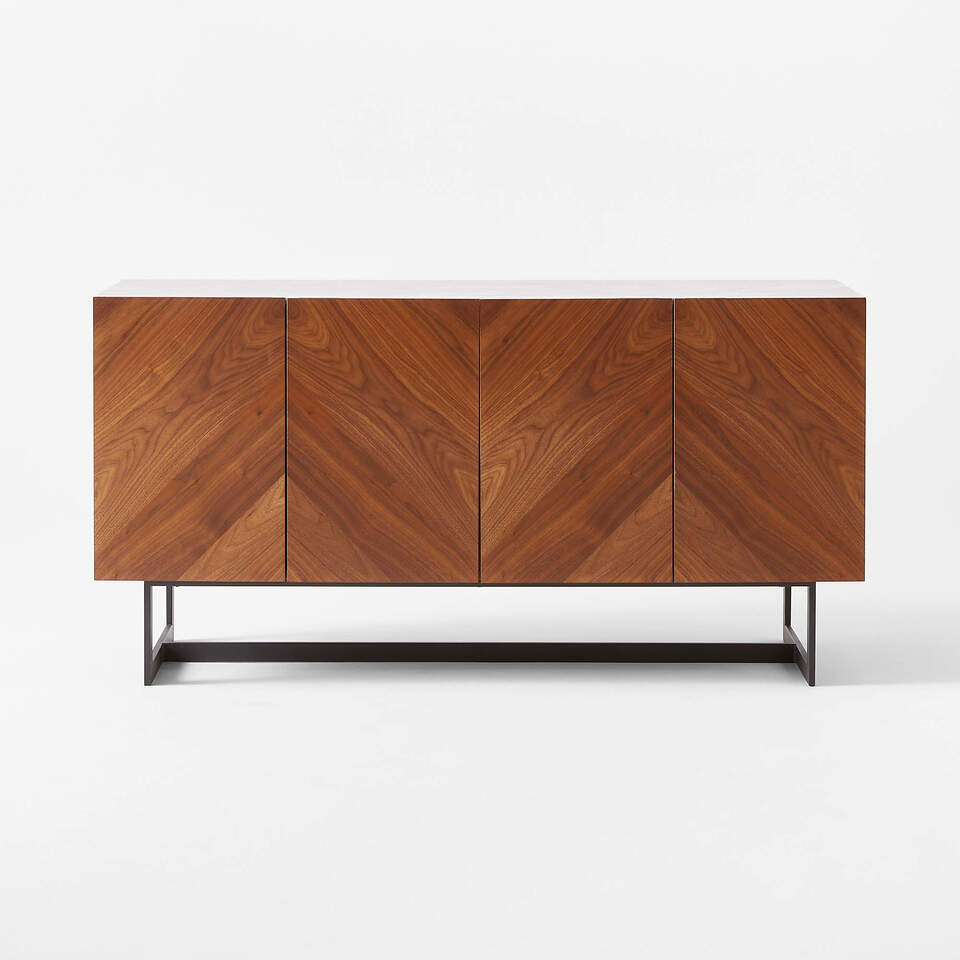 CB2 Channel Media Console, 60 Inch, Matte Black, Engineered wood detail