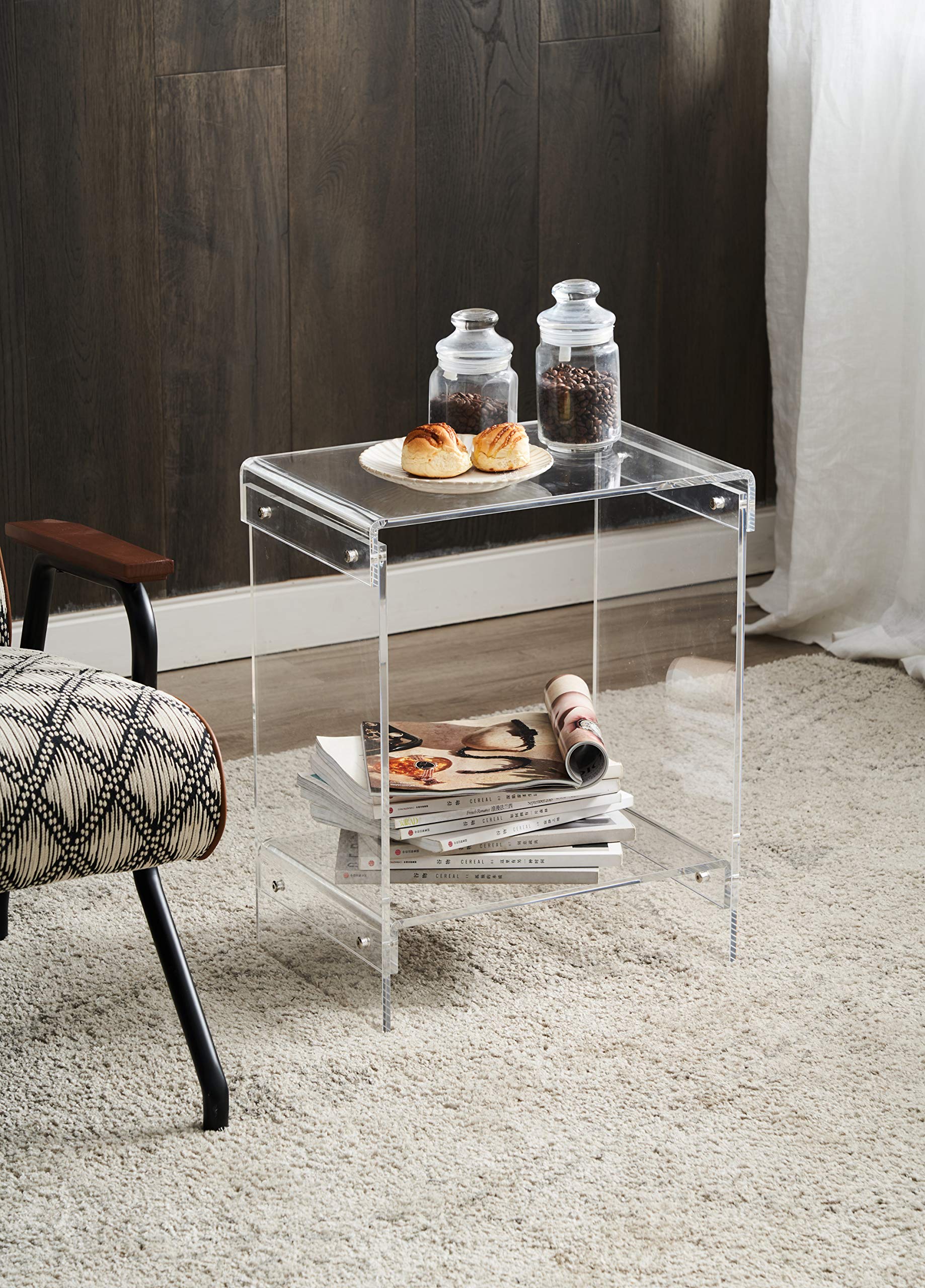 CB2 Peekaboo Acrylic Side Table, Clear