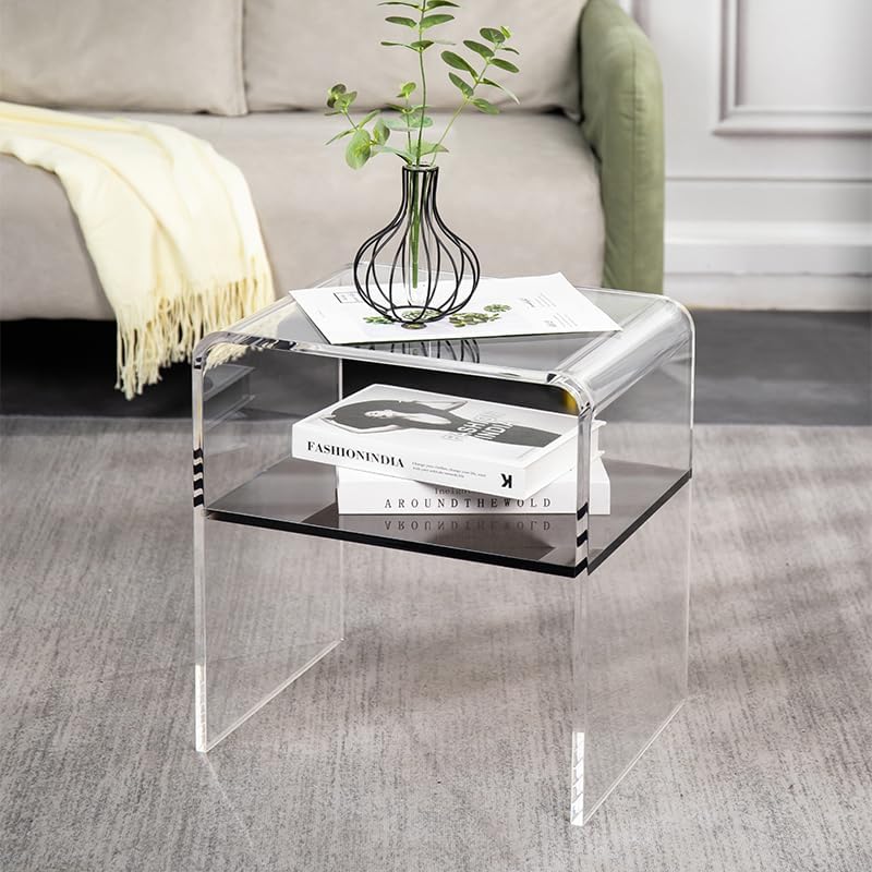 CB2 Peekaboo Acrylic Side Table, Clear detail