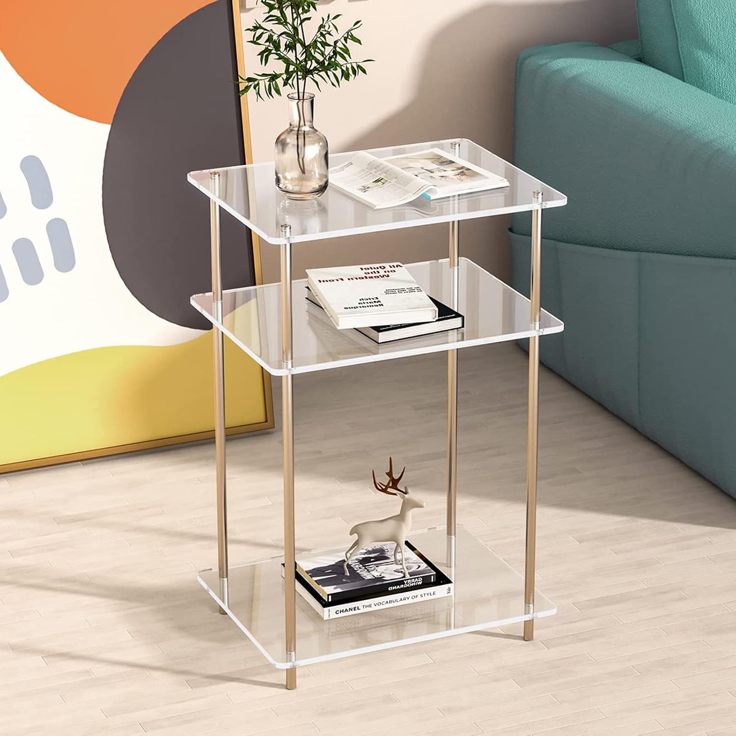 CB2 Peekaboo Acrylic Side Table, Clear detail