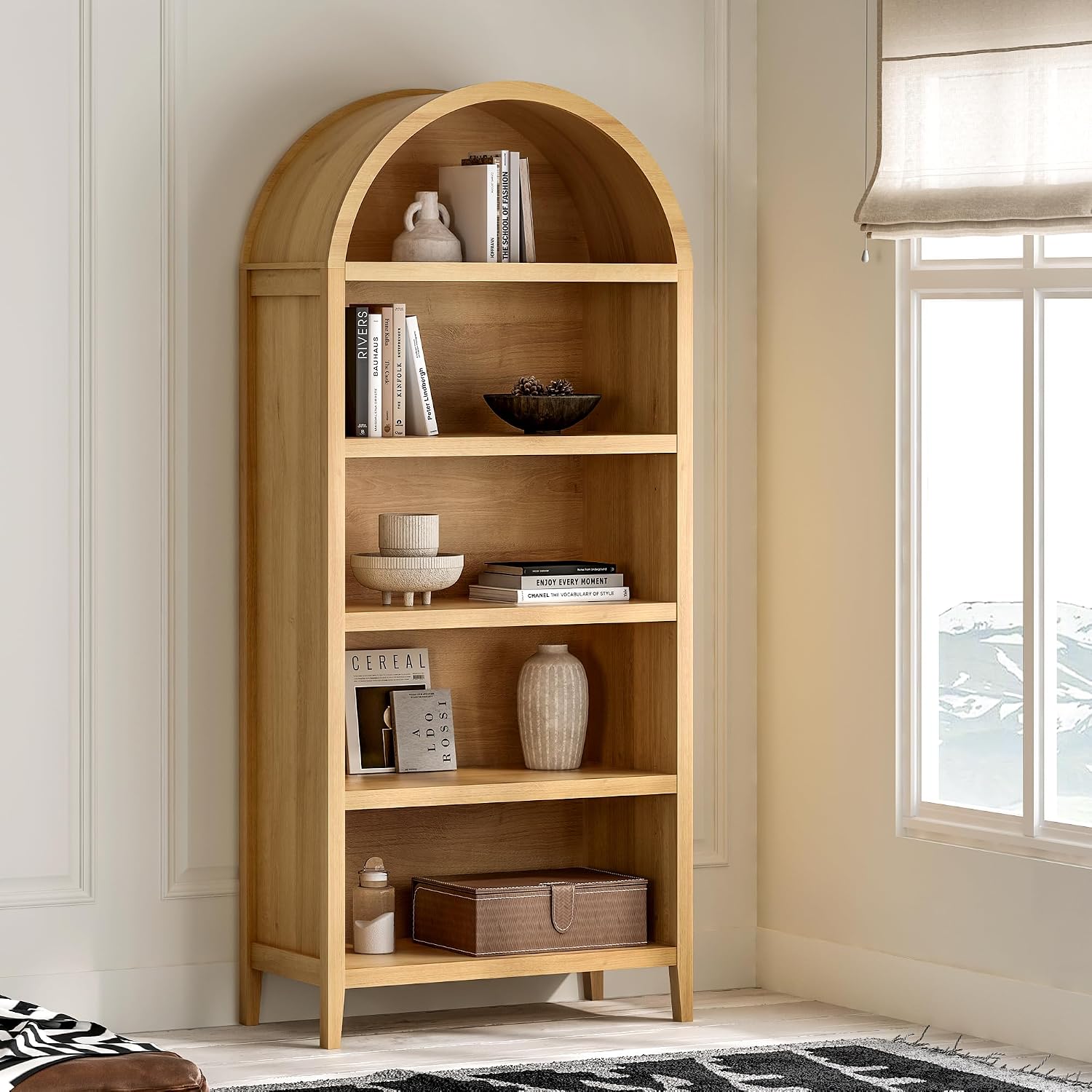 Pottery Barn Toscana Bookcase, 5 Shelf, Natural, Solid wood