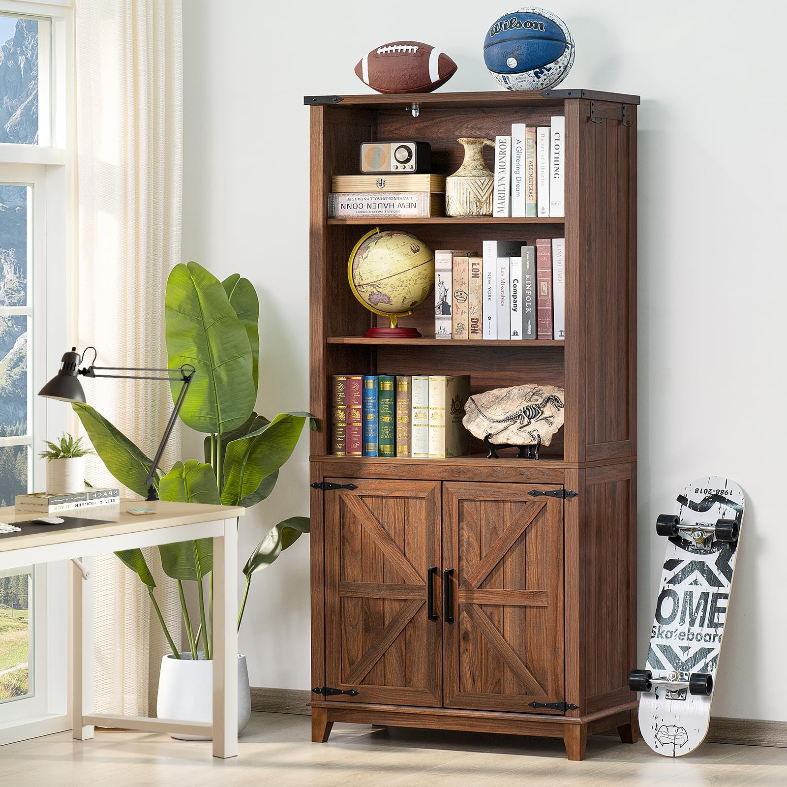 Pottery Barn Toscana Bookcase, 5 Shelf, Natural, Solid wood detail