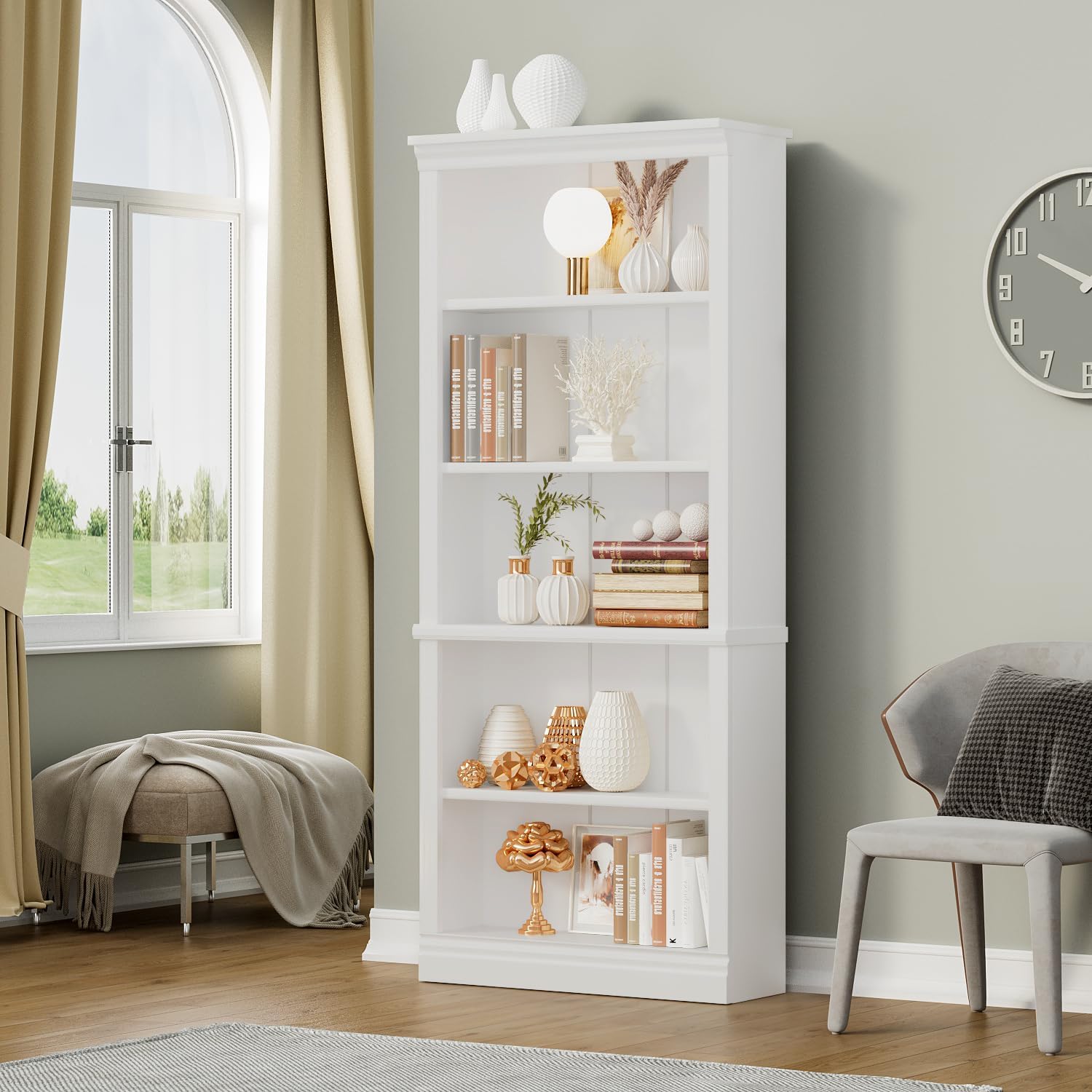 Pottery Barn Toscana Bookcase, 5 Shelf, Natural, Solid wood detail