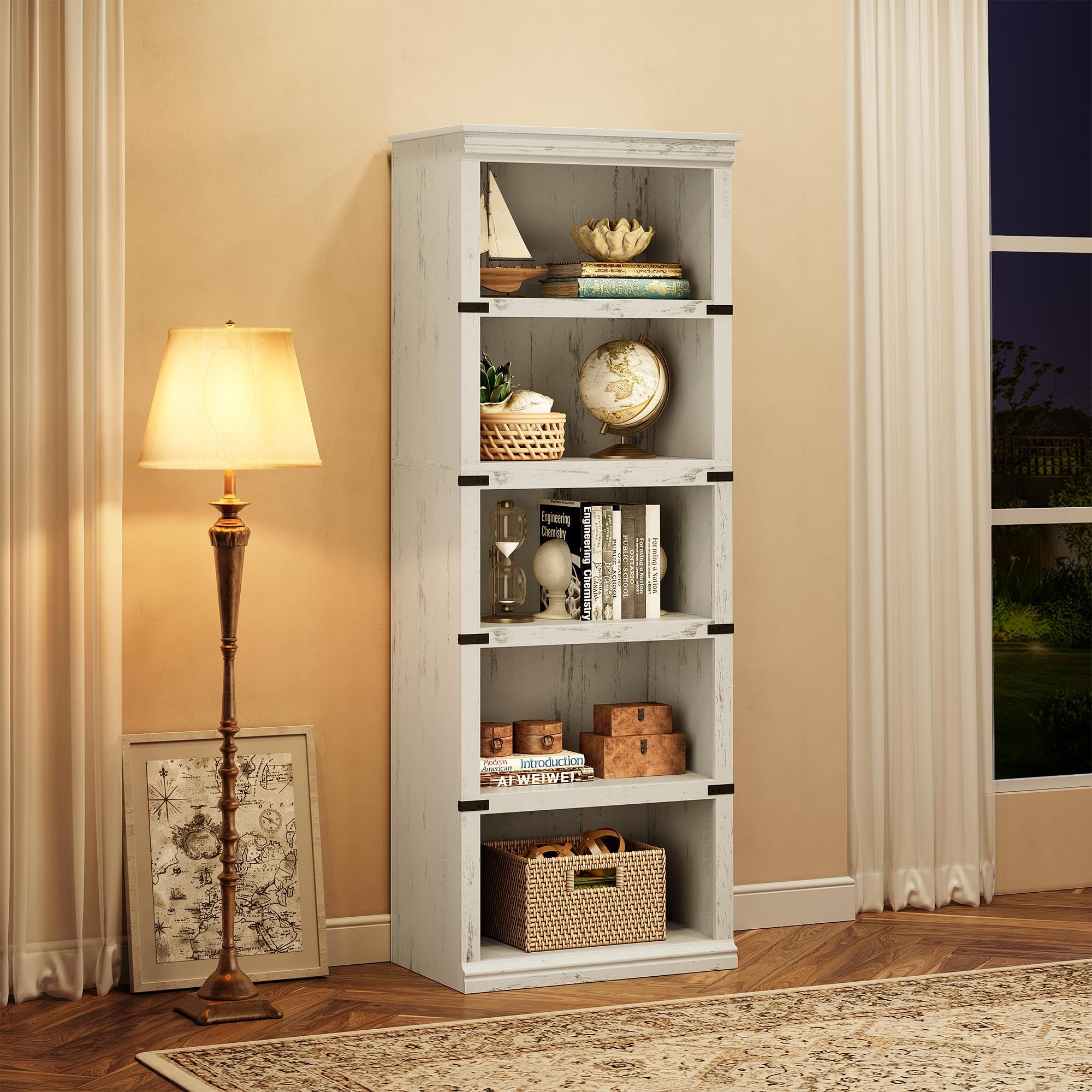 Pottery Barn Toscana Bookcase, 5 Shelf, Natural, Solid wood detail