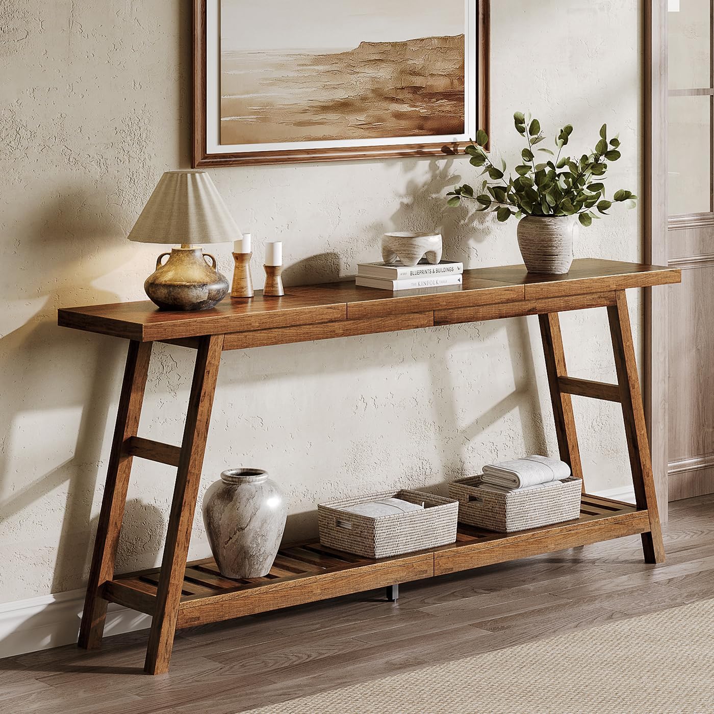 Room & Board Parsons Console Table, 48 Inch, Natural, Solid wood detail