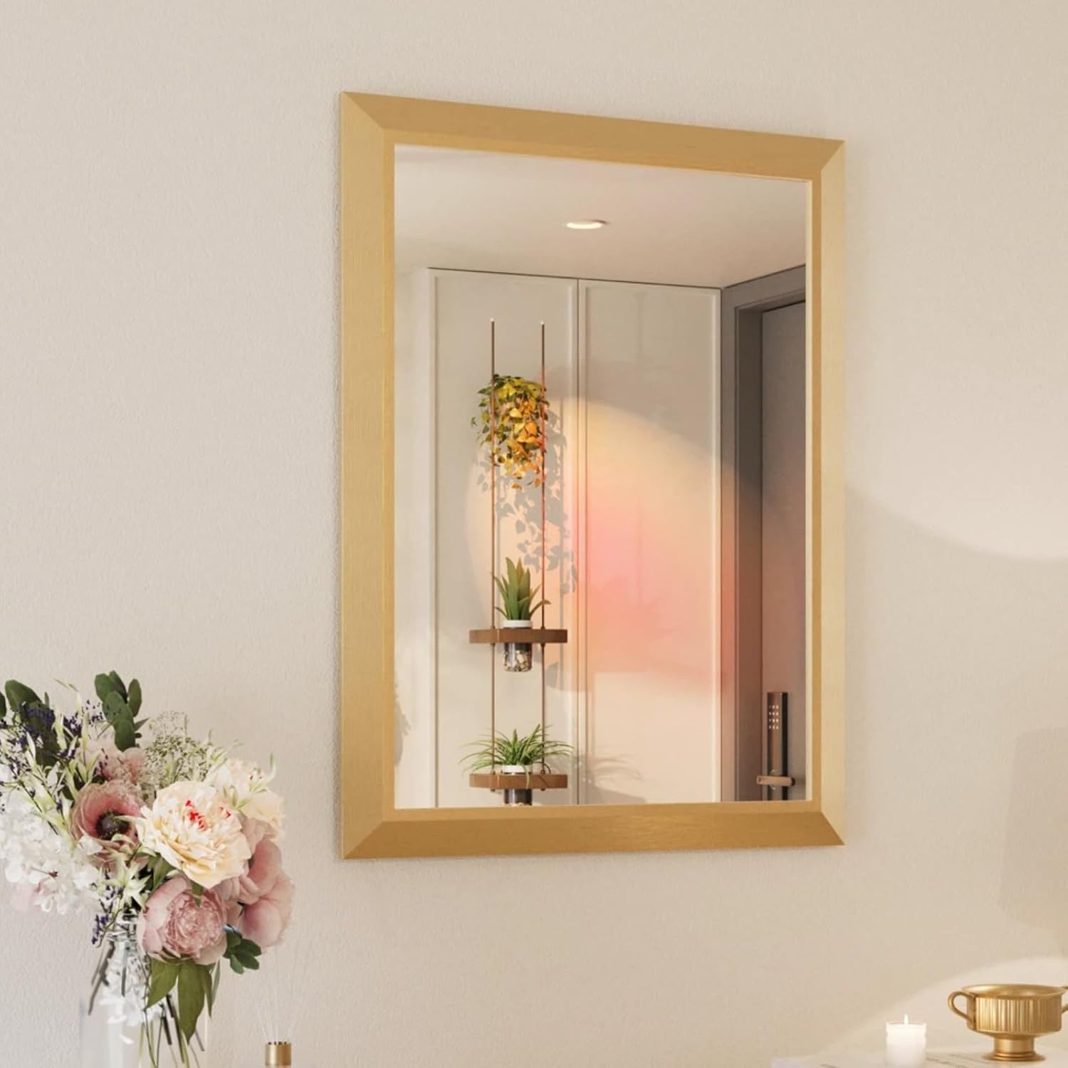 West Elm Metal Framed Mirror, 30x40, Brass