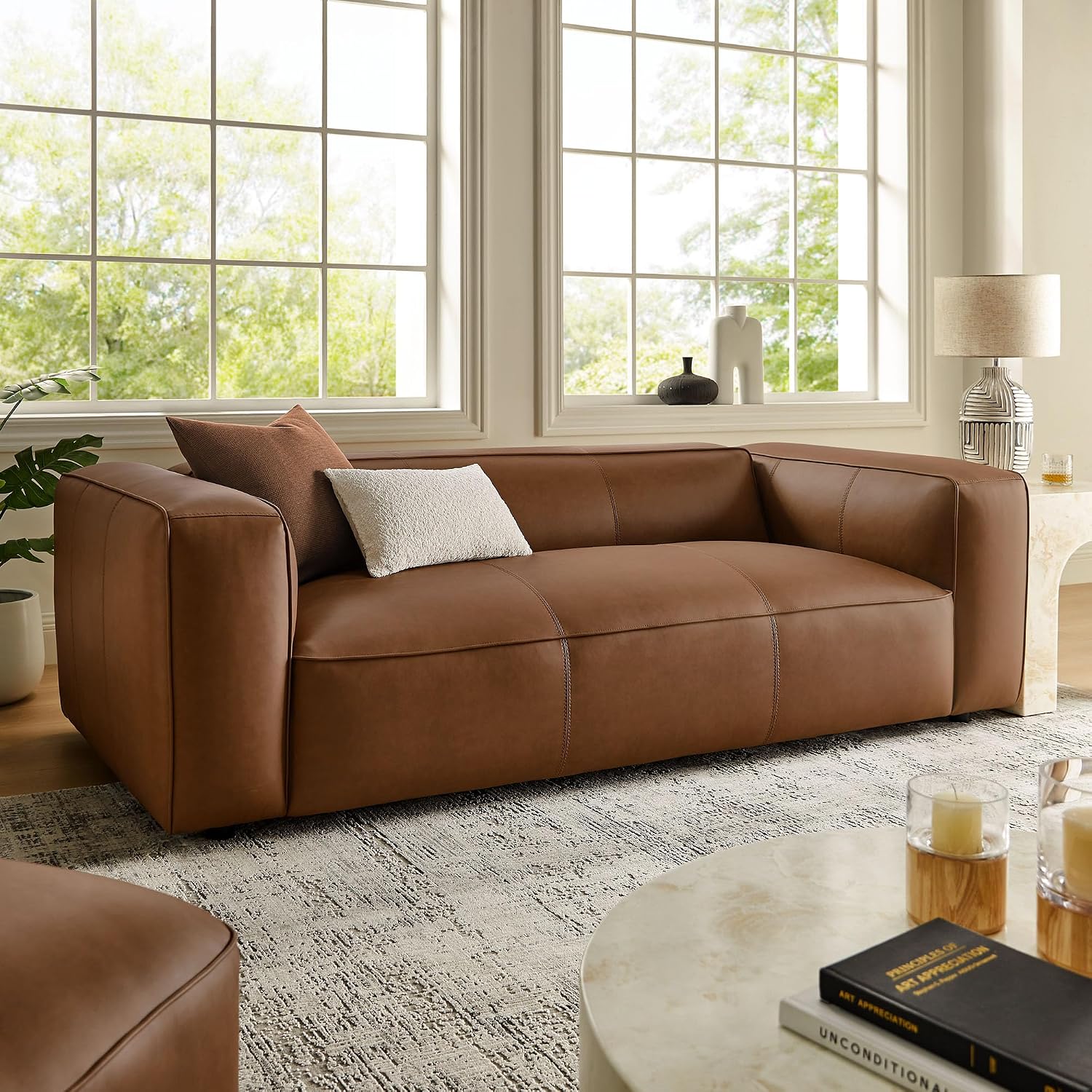 West Elm Mid-Century Sofa, 86 Inch, Performance Fabric, Neutral weave, Hardwood