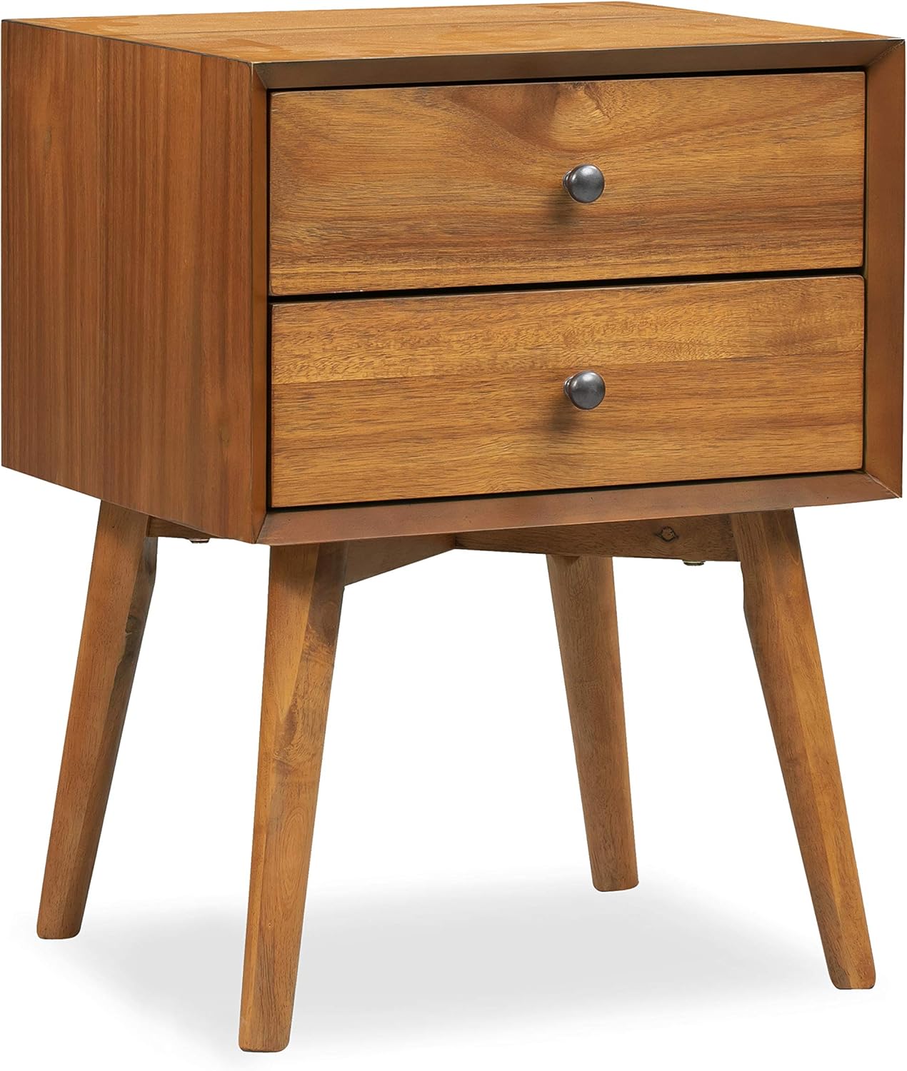 West Elm Modern Nightstand, White Lacquer, Wood