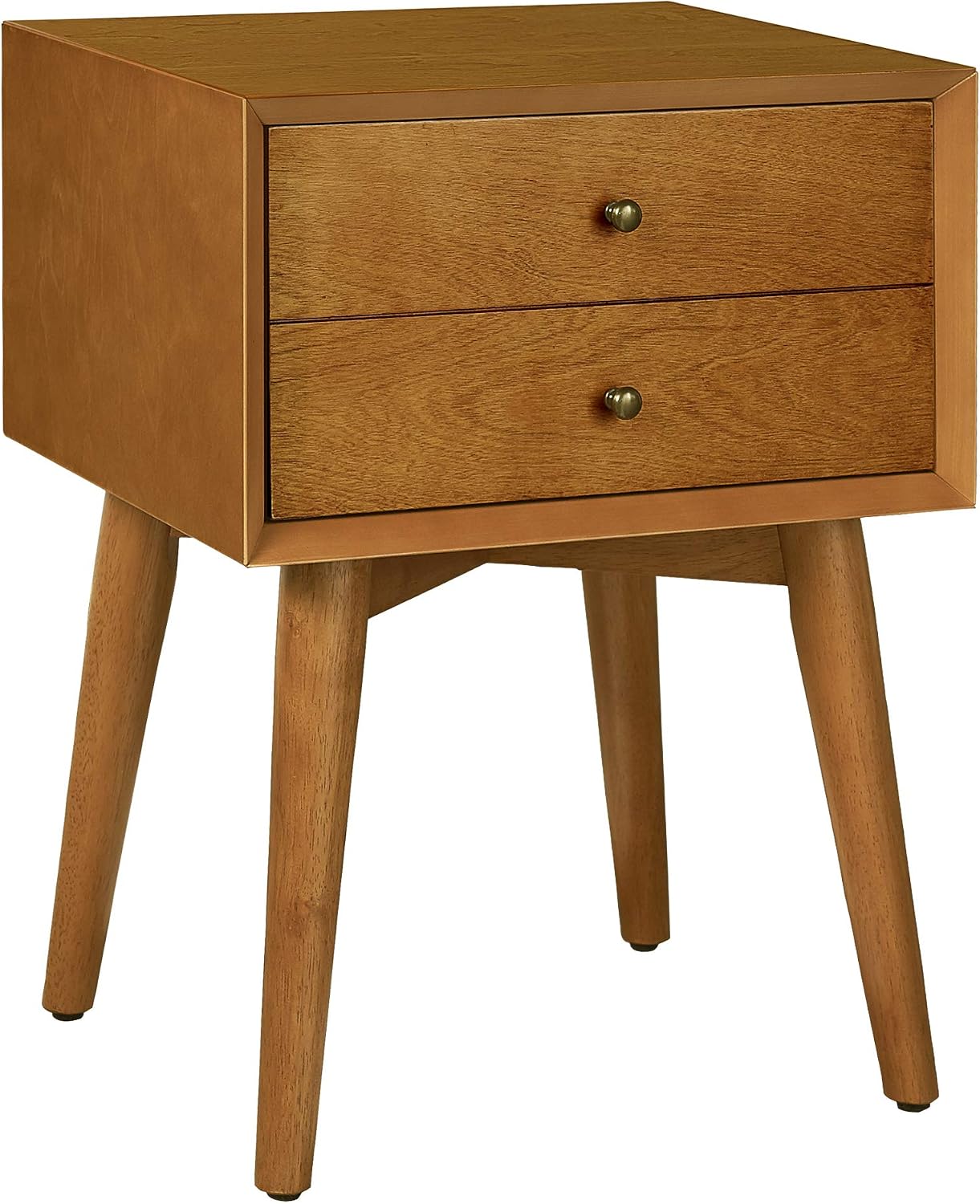 West Elm Modern Nightstand, White Lacquer, Wood detail