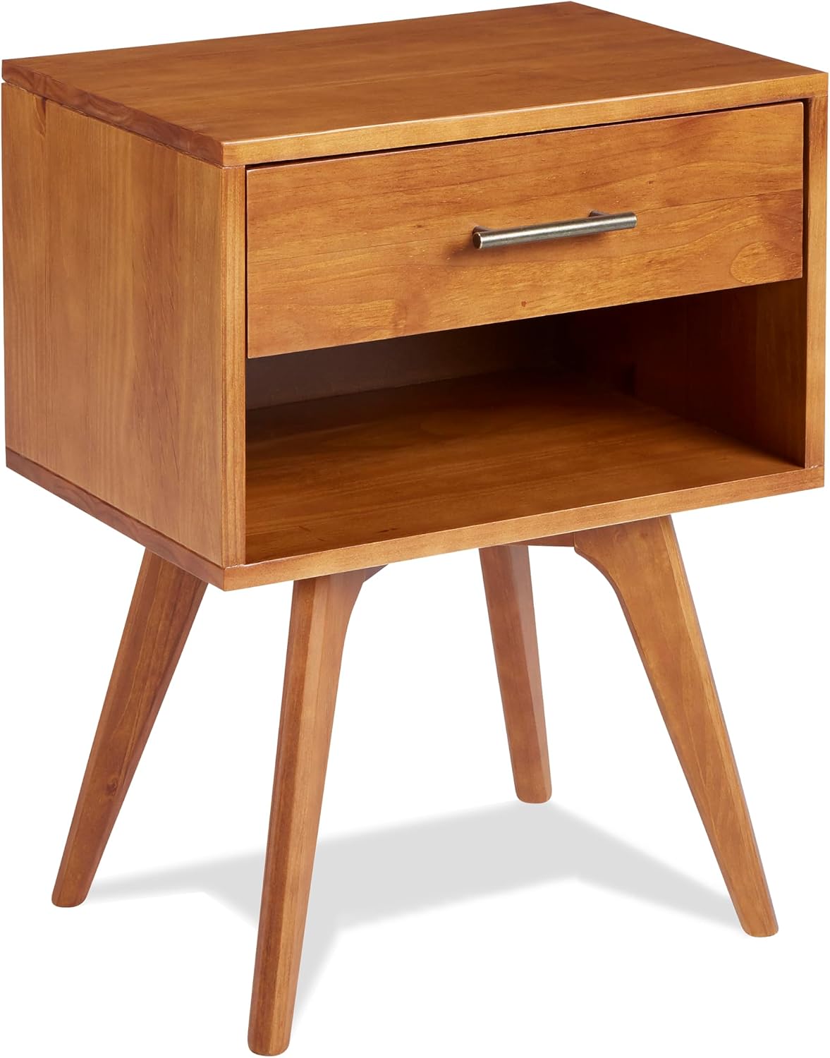 West Elm Modern Nightstand, White Lacquer, Wood detail
